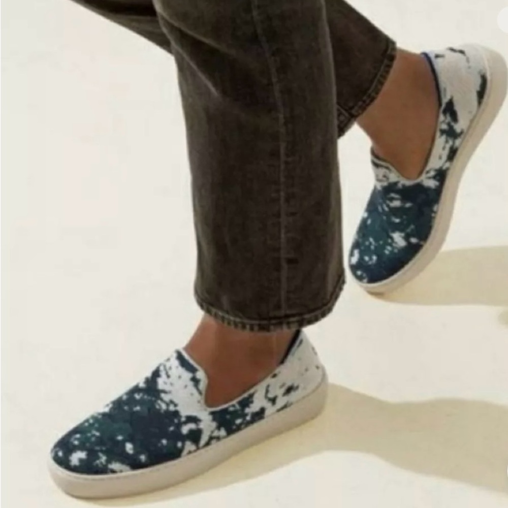 Rothy’s Sea Green Shibori Original Slip On Sneaker, Sz 9